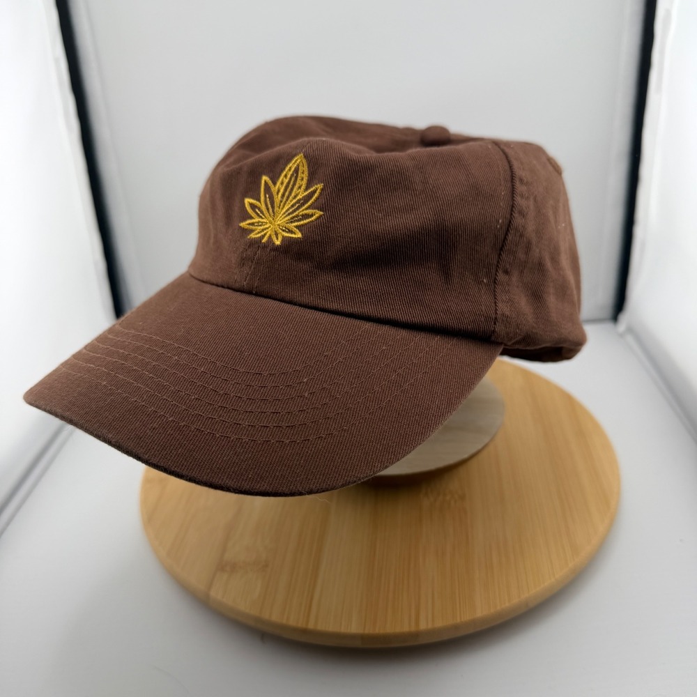 Cornbread Brown Cotton Dad Hat Yellow Leaf Embroidery Adjustable Baseball Cap